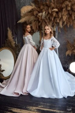 L2303 Modern First Communion Dress With Pockets(L2303 Modern First Communion Dress With Pockets)