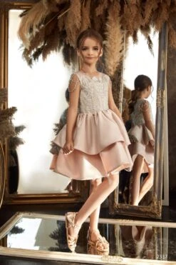 L2337 Feather Motif Prom Party Dress(Feather Motif Prom Party Dress)