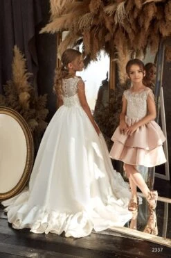 L2337 Feather Motif Prom Party Dress(Feather Motif Prom Party Dress) -Mia Bambina Store 2337 2