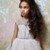 Girl Luxurious Lattice Tulle Special Occasion Dress In IVORY(Girls Dress Luxurious Sparkly Sleeveless Lattice Tulle Special Occasion Gown)