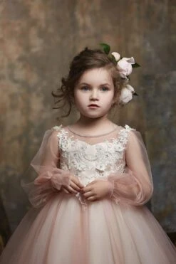 Girls Overlaid Ruffled Style Long Sleeve Dress(3023 Girls Overlaid Ruffled Style Long Sleeve Dress) -Mia Bambina Store 3023 girls overlaid ruffled style long sleeve dress pentelei 15234524250177