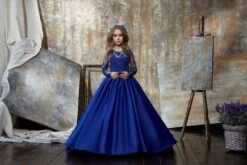 Royal Blue Ballgown Dress For Little Girls(Royal Blue Ballgown Dress For Little Girls) -Mia Bambina Store 3043 2
