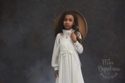 Lace And Chiffon A-line Gown With Bishop Sleeves(Lace And Chiffon A Line Gown With Bishop Sleeves) -Mia Bambina Store 3049 3