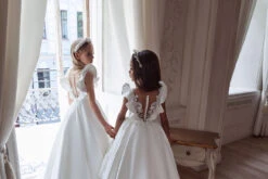 Deluxe Satin Dress With Flared Sleeves(Deluxe Satin Dress With Flared Sleeves) 8 Deluxe Satin Dress With Flared Sleeves(Deluxe Satin Dress With Flared Sleeves) -Mia Bambina Store 3107 3