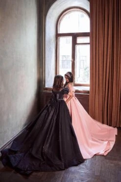 Puffed Sleeves Off-shoulder Blush Flower Girl Gown(Puffed Sleeves Off Shoulder Blush Flower Girl Gown) 7 Puffed Sleeves Off-shoulder Blush Flower Girl Gown(Puffed Sleeves Off Shoulder Blush Flower Girl Gown) -Mia Bambina Store 3114 mia bambina boutique 14759699906625