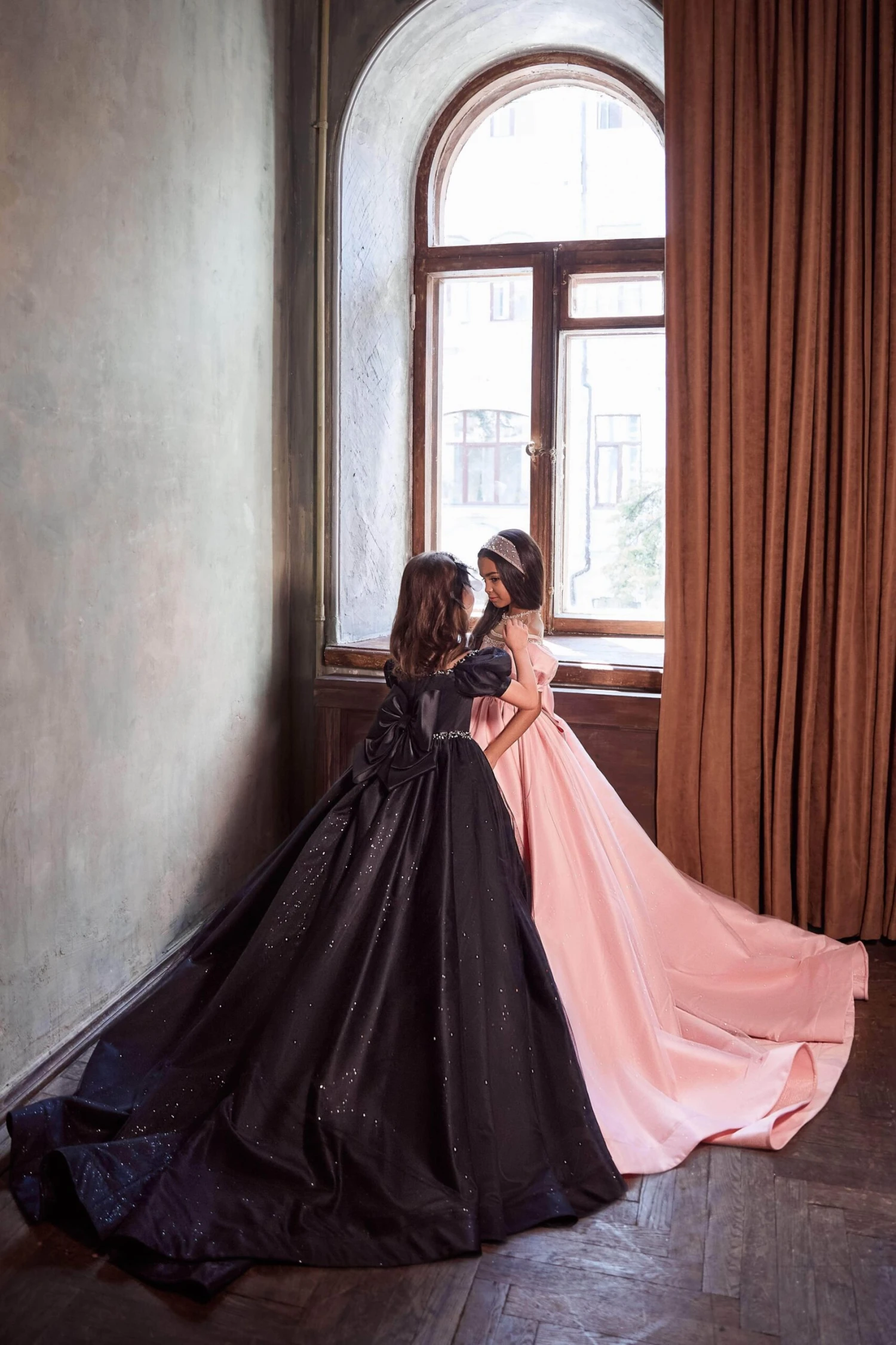 Puffed Sleeves Off-shoulder Blush Flower Girl Gown(Puffed Sleeves Off Shoulder Blush Flower Girl Gown) 3 Puffed Sleeves Off-shoulder Blush Flower Girl Gown(Puffed Sleeves Off Shoulder Blush Flower Girl Gown) - Image 3