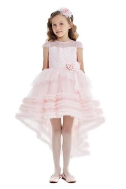 Pink Girls High Low Dress(Pink Girls High Low Dress)