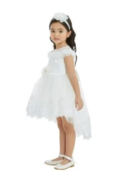 Lace High-Low Baby Dress(32104pr In Size 6 18 Months Ivory) -Mia Bambina Store 32104PRecru 2