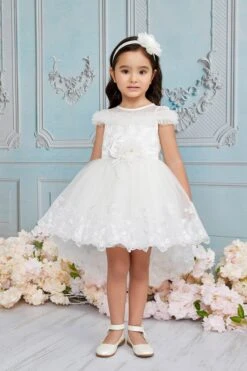 Lace High-Low Baby Dress(32104pr In Size 6 18 Months Ivory)