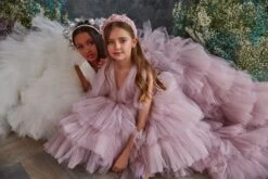 3213 Girls Tulle Dress With Endless Ruffles(3213 Girls Tulle Dress With Endless Ruffles) -Mia Bambina Store 3213 2