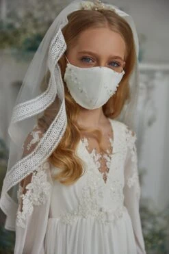 Girls First Communion Dress With Sleeves(Girls First Communion Dress With Sleeves) -Mia Bambina Store 3301 5