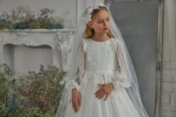 Modern Holy Communion Dress With Train(Modern Holy Communion Dress) -Mia Bambina Store 3306 4