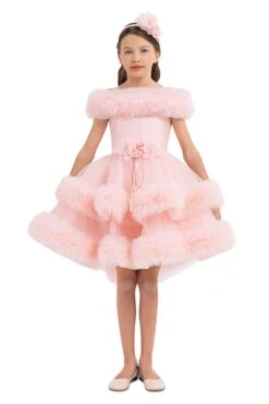 Girls Pink Ruffle Dress(Girls Pink Ruffle Dress)