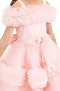 Girls Pink Ruffle Dress(Girls Pink Ruffle Dress) -Mia Bambina Store 33163PR Powder 6