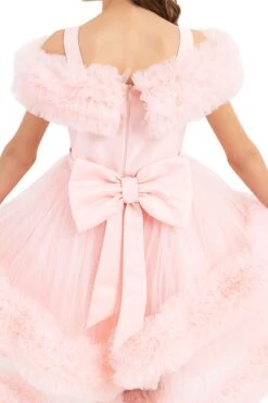 Girls Pink Ruffle Dress(Girls Pink Ruffle Dress) -Mia Bambina Store 33163PR Powder 7