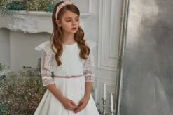 Traditional Communion Dress With Frill Detail(Traditional Communion Dress With Frill Detail) -Mia Bambina Store 3317 1
