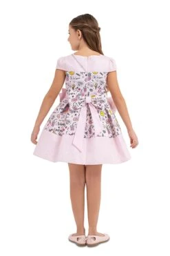 Girls Pink Unicorn Print Summer Dress(Girls Pink Unicorn Print Summer Dress 4t 8) -Mia Bambina Store 33332PR Powder 7