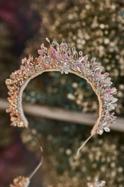 Rose Gold Pearl Tiara Hairband(Rose Gold Pearl Tiara Hairband A18n)