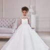 Girls Soft White Ballgown With A Sparkly Peplum(Girls Soft White Ballgown With A Sparkly Peplum)