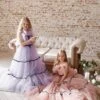 Ruffle Neck Tulle Flower Girl Dress(Ruffle Neck Tulle Flower Girl Dress)