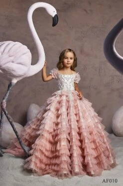 Blush Flower Girl Ball Gown Dress(Blush Flower Girl Dress For Quinceanera)