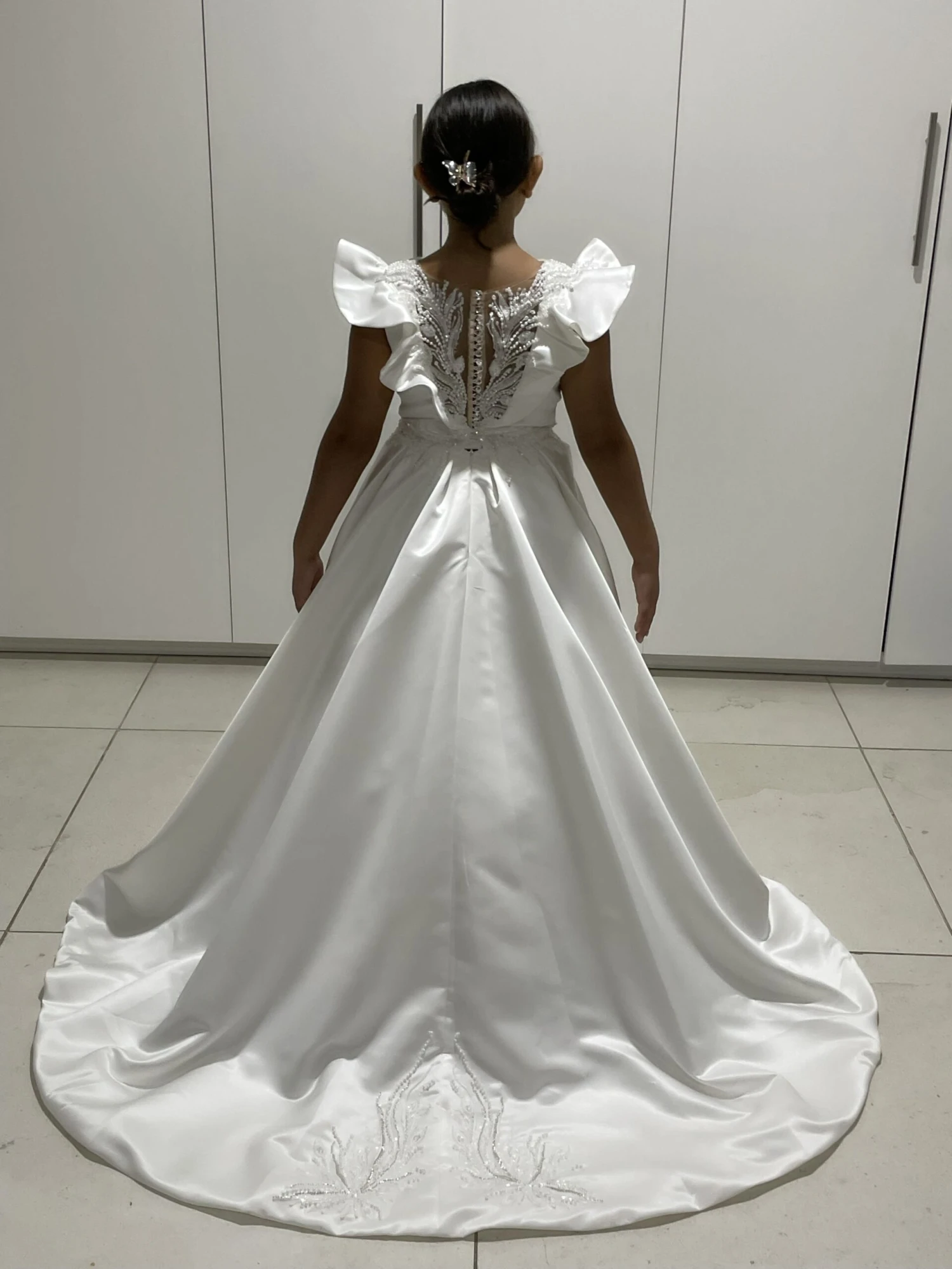 Flutter Sleeve Traditional Dress For Communions(Flutter Sleeve Traditional White Dress For Communions) 5 Flutter Sleeve Traditional Dress For Communions(Flutter Sleeve Traditional White Dress For Communions) - Image 5