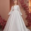 Regina Traditional Communion Dress With Bishop Sleeves(Regina Traditional Communion Dress With Bishop Sleeves)