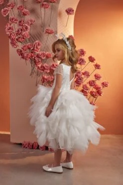 Melissa Ruffled High-Low Flower Girl Dress(Pr106) -Mia Bambina Store PR106 3