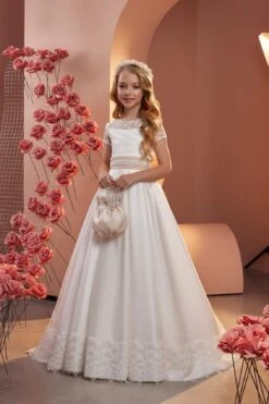 Marla Classic Communion Dress With A Sash(Marla Classic Communion Dress With A Sash)