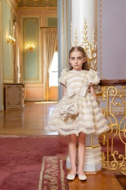 Girls Party Dress With A Chain Handbag(Girls Party Dress With A Chain Handbag In Sizes 4t 8) -Mia Bambina Store P 1420