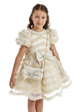 Girls Party Dress With A Chain Handbag(Girls Party Dress With A Chain Handbag In Sizes 4t 8) -Mia Bambina Store Pamina 2732