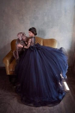 Flower Girl Dress With Long Sleeves(Black Flower Girl Dress With Long Sleeves 3142) -Mia Bambina Store black flower girl dress with long sleeves 3142 pentelei 15344907944001