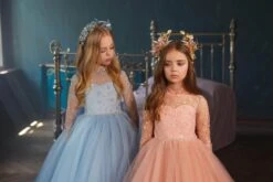 Flower Girl Dress With Long Sleeves(Black Flower Girl Dress With Long Sleeves 3142) -Mia Bambina Store black flower girl dress with long sleeves 3142 pentelei 15408204087361