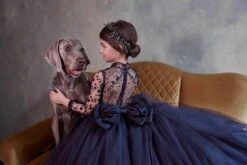 Flower Girl Dress With Long Sleeves(Black Flower Girl Dress With Long Sleeves 3142) -Mia Bambina Store black flower girl dress with long sleeves 3142 pentelei 15408204152897