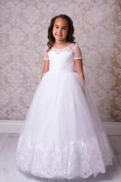 Columbus Girls First Communion Dress(Columbus Girls Dress For Communion) -Mia Bambina Store columbus girls first communion dress pentelei 15234245361729