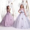 Grey And Silver Overlay Flower Girl Dress(Grey And Silver Wedding Theme Flower Girl Dress 1705)