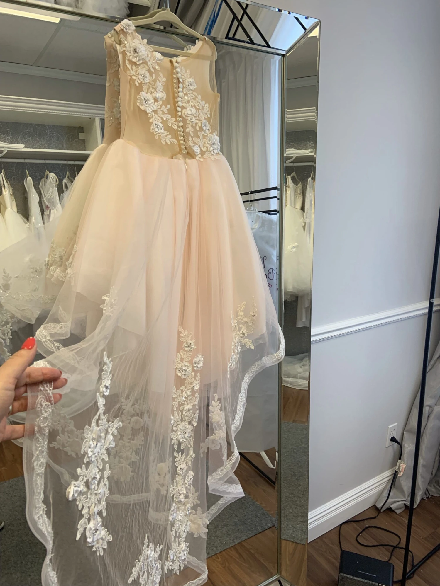 Valencia Blush High Low Dress In Size 7-8(Valencia Blush High Low Dress In Size 7 8) 3 Valencia Blush High Low Dress In Size 7-8(Valencia Blush High Low Dress In Size 7 8) - Image 3