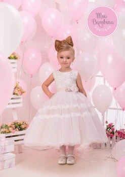 Liliana Flower Girl Dress In Size 12 FINAL SALE(Liliana Tea Length Lace Tulle Girls Dress)