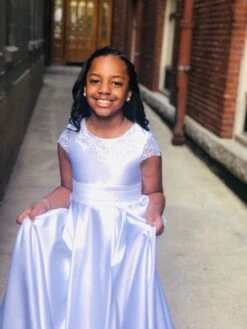 Ljubljana - Simple White Communion Dress FINAL SALE(Ljubljana) -Mia Bambina Store ljubljana mia bambina boutique 2789185159275