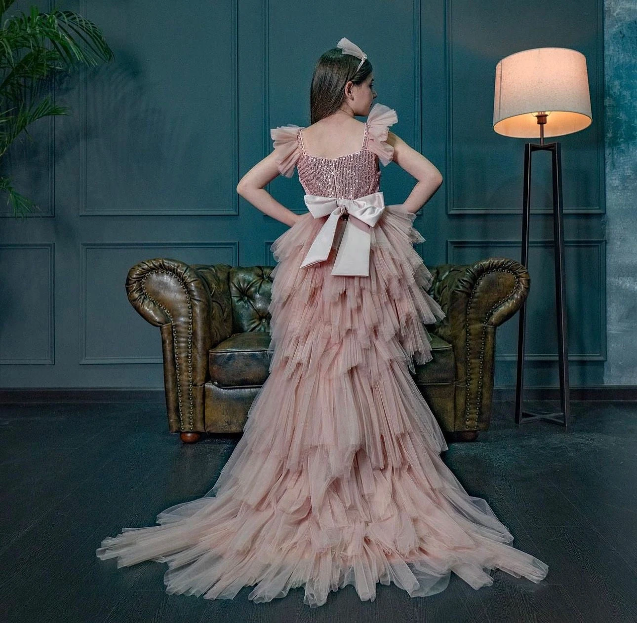 Pearl White Tulle Dress For Teenage Girls With Detachable Train(Pearl White Tulle Dress For Teenage Girls With Detachable Train) 8 Pearl White Tulle Dress For Teenage Girls With Detachable Train(Pearl White Tulle Dress For Teenage Girls With Detachable Train) - Image 8