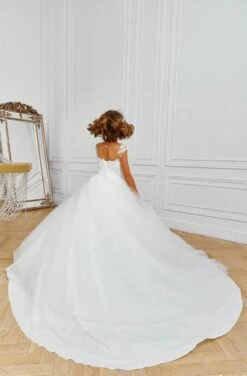 Sorento 2 Piece Communion Outfit Dress And Organza Kaftan(Sorento White Dress With Organza Kaftan) -Mia Bambina Store mia bambina boutique Communion Outfit Dress and Organza Kaftan 4