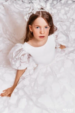 Floral Junior Bridesmaids Dress With Open Back(Floral Junior Bridesmaids Dress With Open Back) -Mia Bambina Store mia bambina boutique Floral Junior Bridesmaids Dress with Open Back 2