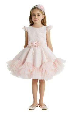 Girls Lace And Tulle Tutu Dress With Ruffles(Girls Lace And Tulle Tutu Dress With Ruffles)