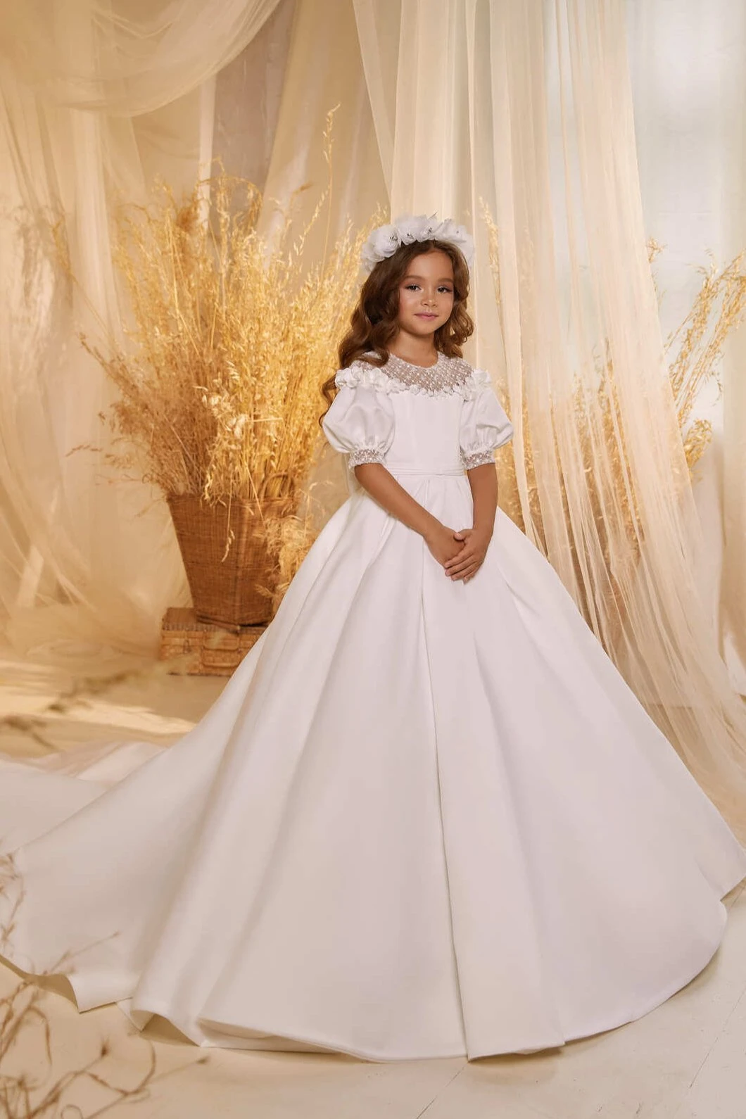 Little Girl White Princess Dress For First Communion Or Special Event(Little Girl White Princess Dress For First Communion Or Special Event) 1 Little Girl White Princess Dress For First Communion Or Special Event(Little Girl White Princess Dress For First Communion Or Special Event)