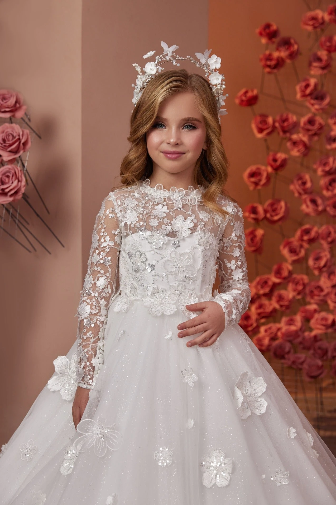 Melania Communion Dress With Long Sleeves(Melania Communion Dress With Long Sleeves) 2 Melania Communion Dress With Long Sleeves(Melania Communion Dress With Long Sleeves) - Image 2