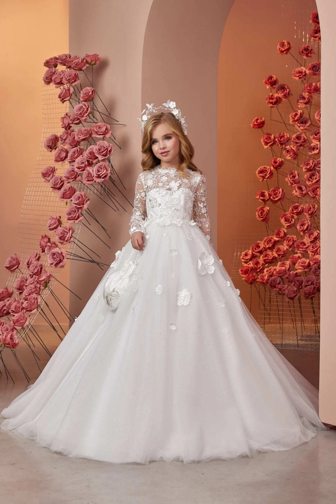 Melania Communion Dress With Long Sleeves(Melania Communion Dress With Long Sleeves) 1 Melania Communion Dress With Long Sleeves(Melania Communion Dress With Long Sleeves)