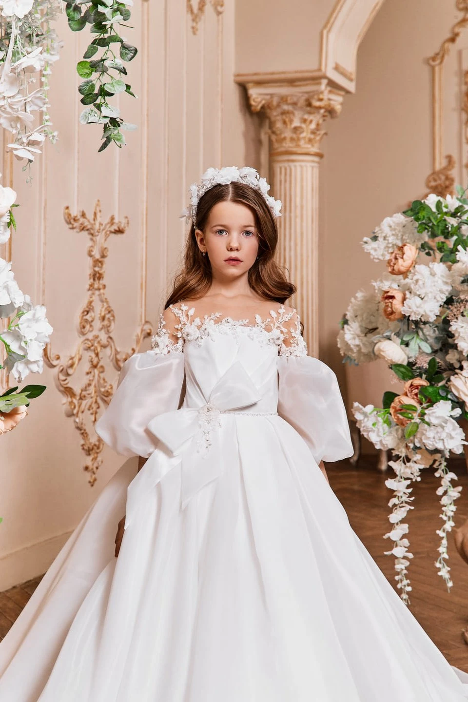 Organza First Communion Dress With Illusion Neckline(Organza First Communion Dress With Illusion Neckline) 2 Organza First Communion Dress With Illusion Neckline(Organza First Communion Dress With Illusion Neckline) - Image 2