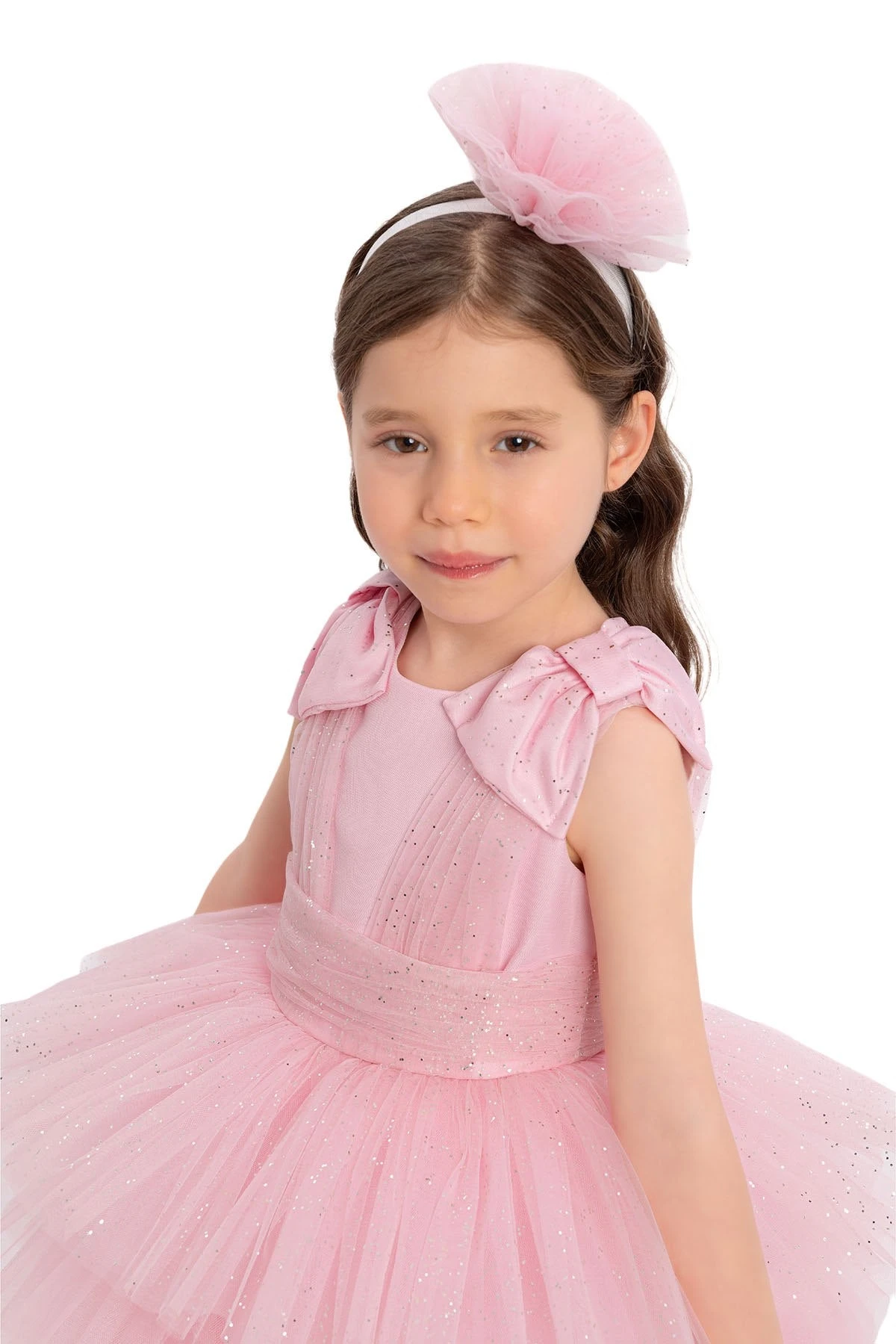 Pink Toddler Dress With Bow Shoulders For Special Occasions(Pink Toddler Dress With Bow Shoulders For Special Occasions) 2 Pink Toddler Dress With Bow Shoulders For Special Occasions(Pink Toddler Dress With Bow Shoulders For Special Occasions) - Image 2