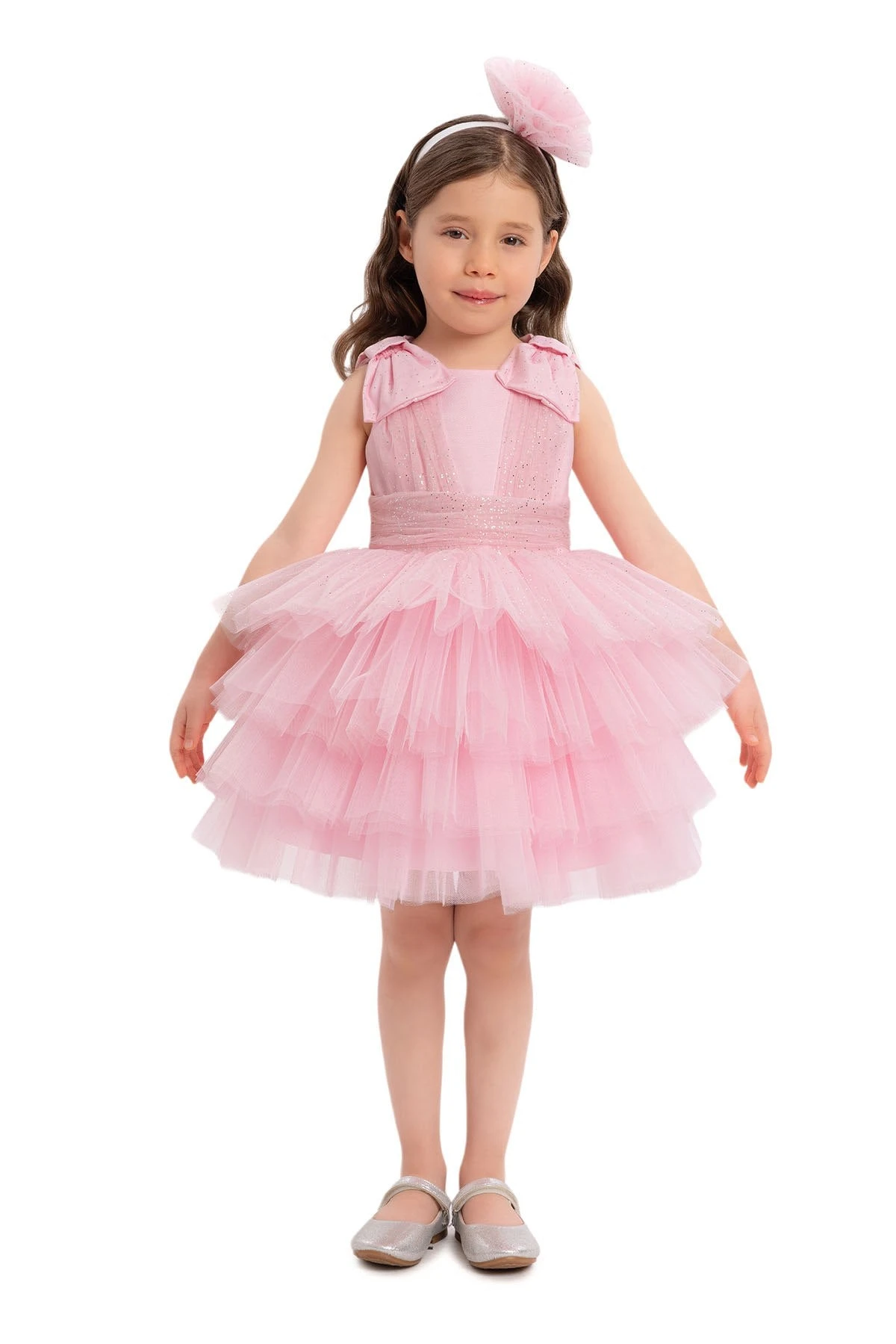 Pink Toddler Dress With Bow Shoulders For Special Occasions(Pink Toddler Dress With Bow Shoulders For Special Occasions) 1 Pink Toddler Dress With Bow Shoulders For Special Occasions(Pink Toddler Dress With Bow Shoulders For Special Occasions)