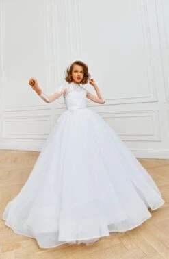 Princess Ball Gown With Long Sleeves For Holy First Communion(Princess Ball Gown With Long Sleeves For Holy First Communion)